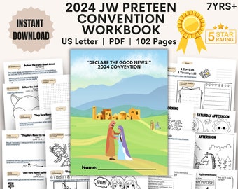 JW Kids PreTeen-werkboek voor kinderen vanaf 7 jaar Digitaal 2024 Verkondig het goede nieuws Activiteit Werkboek JW Regionale Conventie JW Printables Jw Kids Gifts