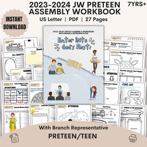 JW Kids PreTeen 2023 2024 Enter Into God's Rest Activity Workbook Circuit Assembly With Branch Rep JW Printables JW Gifts For 7yrs+ 9-12yr