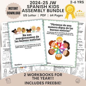 Paquete de libros de trabajo para la asamblea en español de JW Kids, de 2 a 6 años, digital No avergonzarse/Comportarse de una manera digna de las buenas noticias Actividad imprimible para niños pequeños de JW