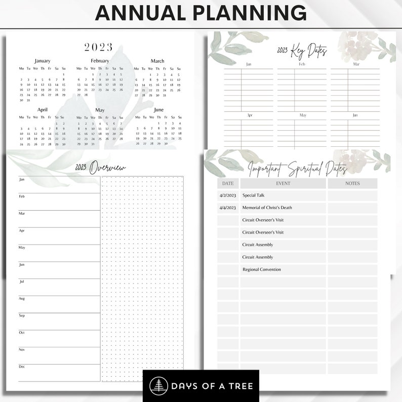 2023 JW Weekly Planner Jw Printable Planner JW Pioneer Planner - Etsy