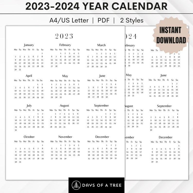2023-2024-bullet-journal-calendar-printable-desk-calendar-etsy-ireland
