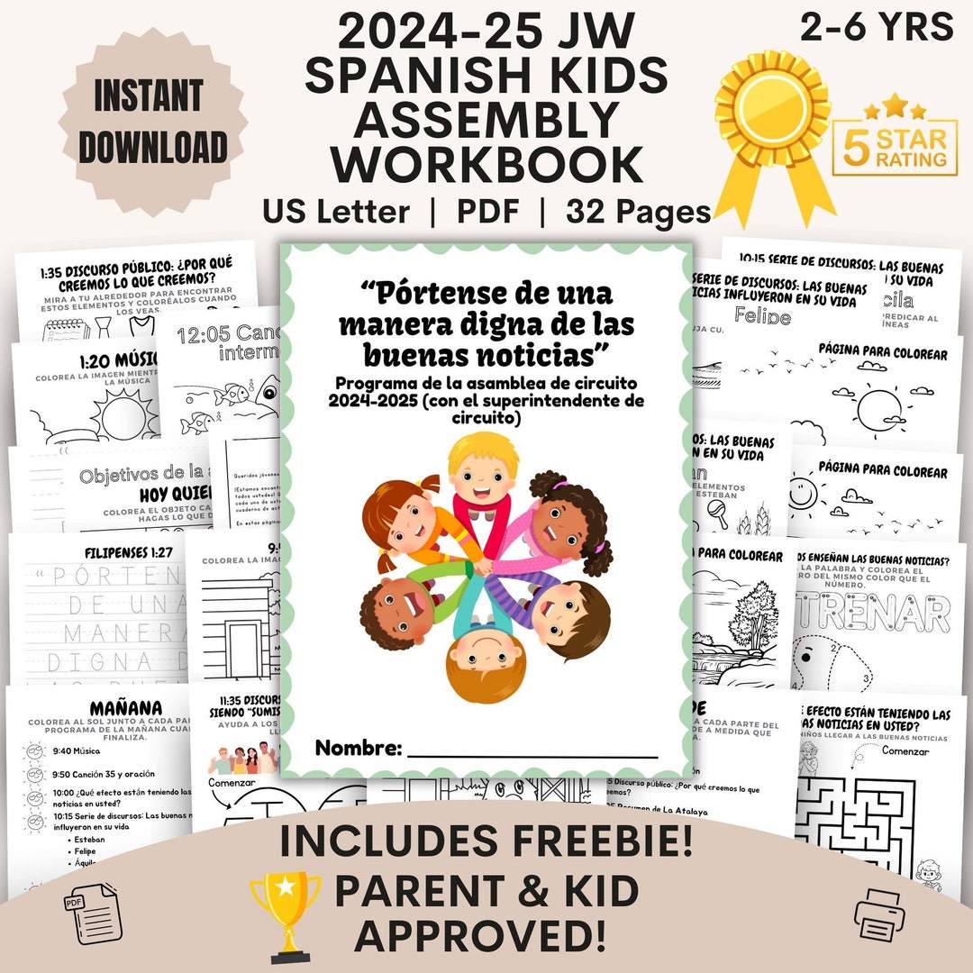 JW Kids Spanish Workbook 2-6 Yr Digital Behave in a Manner Worthy of ...