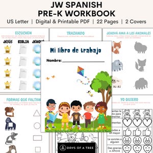 Cuaderno de trabajo para reuniones de JW Kids Actividades para niños en edad preescolar Libro para colorear para niños pequeños de JW Kids Testigo de Jehová Creador de reuniones silenciosas de JW Imprimibles para niños de JW