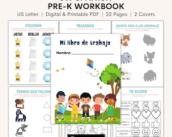 Cuaderno de trabajo para reuniones de JW Kids Actividades para niños en edad preescolar Libro para colorear para niños pequeños de JW Kids Testigo de Jehová Creador de reuniones silenciosas de JW Imprimibles para niños de JW