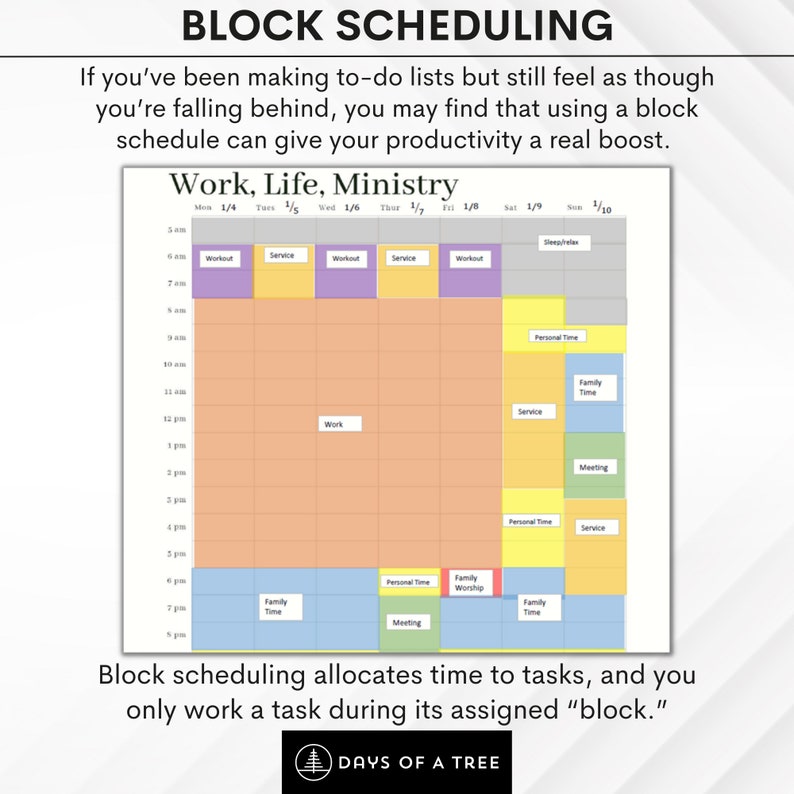 JW Work Life Ministry Block Schedule Bundle Printable Ministry Planners Digital JW Pioneer Elder