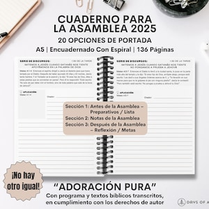 Cuaderno Asamblea JW 2025 con Programa Regalo Testigo de Jehová Anciano Pionero Bautismo Niño Asamblea Regional Internacional Adoración Pura