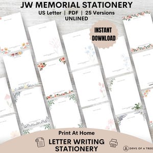 PAQUETE DE PAPELES DE ESCRITURA JW SIN FORRO Papel de escritura de cartas imprimible para las campañas del ministerio pionero en memoria de Jesús