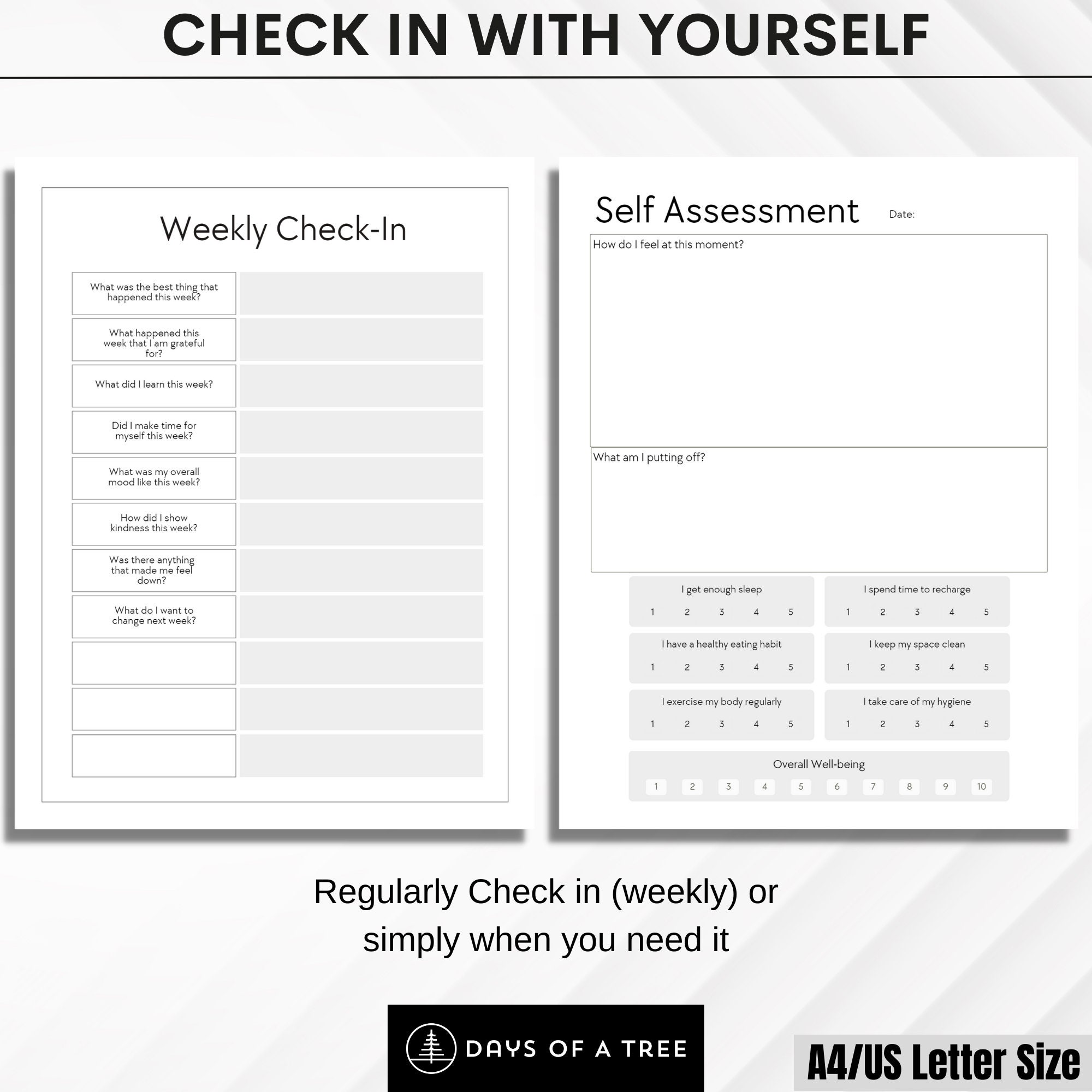 2023 Self Care Planner Daily Planner Journal Printable Digital Etsy