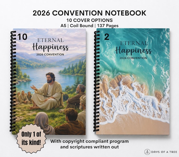 2026 JW Convention Notebook with Program & Scriptures JW Gift JW Baptism Gift International Eternal Happiness Jw Regional Jw Convention Gift