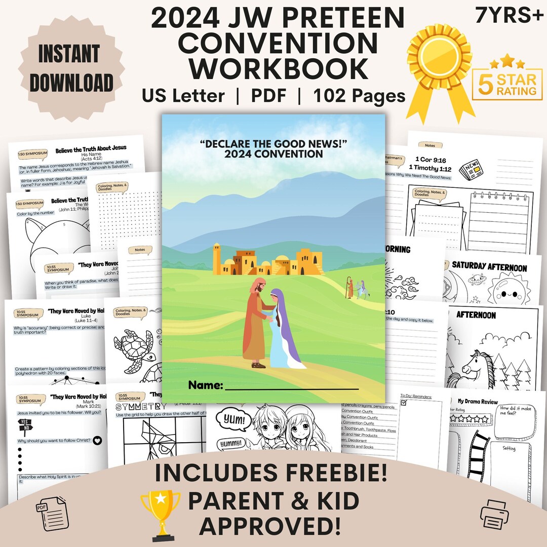 JW Kids Preteen Workbook Ages 7+ Yrs Digital 2024 Declare the Good News ...