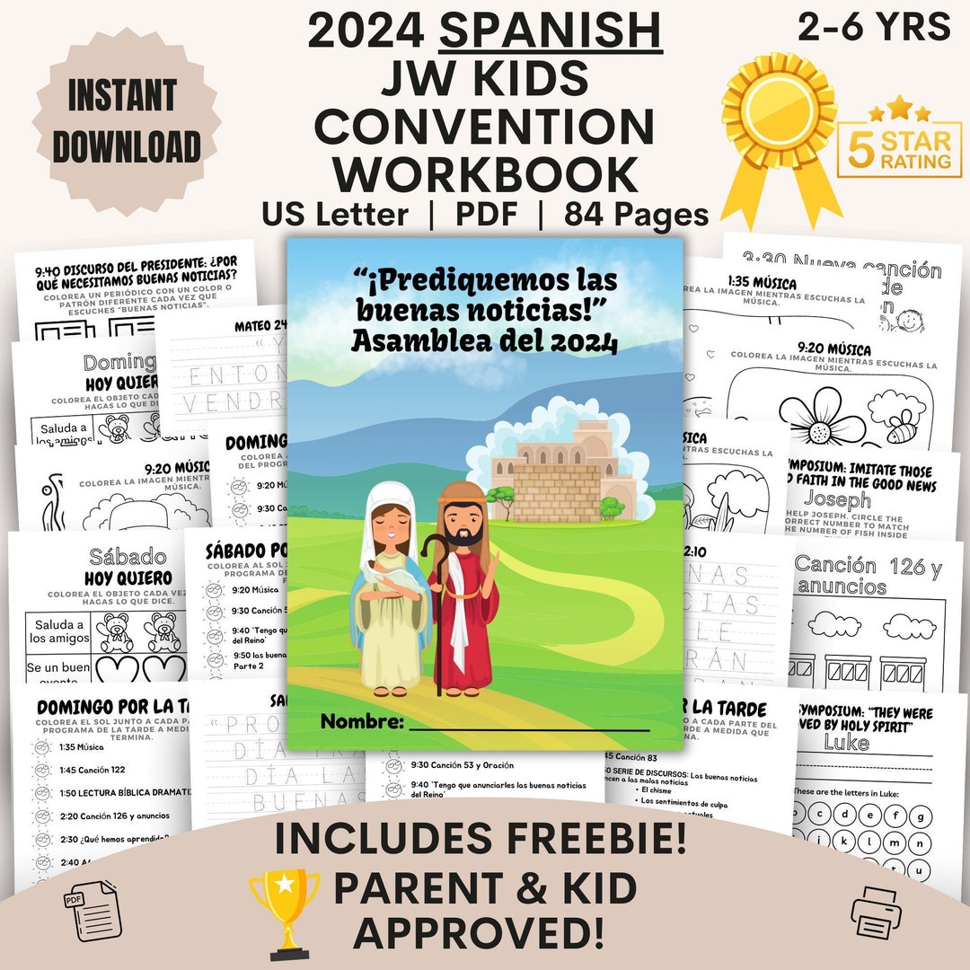 JW Spanish Kids Convention Workbook Age 2-6 Yrs Digital 2024 Declare ...