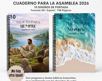 2026 Cuaderno Asamblea JW con Programa y Versículos Bíblicos Regalo JW de Bautismo Internacional Felices Para Siempre Asamblea Regional JW