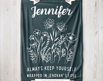 Personalized JW Blanket Custom Name Jehovahs Witness Gift For Baptism, Ministry or Home Decor JW Gift for Pioneer Custom JW Blanket For Teen