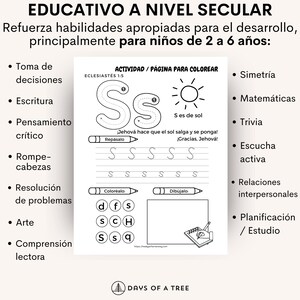 Puede incluir: Hoja de trabajo imprimible en blanco y negro para ni&ntilde;os con la letra "S" con l&iacute;neas de trazado y una actividad de colorear. La hoja de trabajo incluye el texto "Jehov&aacute; hace que el sol salga y se ponga! &iexcl;Gracias, Jehov&aacute;!" y "S es de sol".