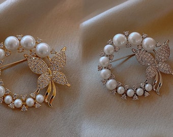 Broche broche pour femme perle broche strass broche perle cadeau broche papillon broche classique accessoires amant cadeau pour ami livraison gratuite
