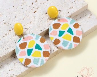 Acrylic Earrings colorful geometric Earrings gift Graffiti plant drop earrings women sweet candy  earrings Valentine gift Free shipping