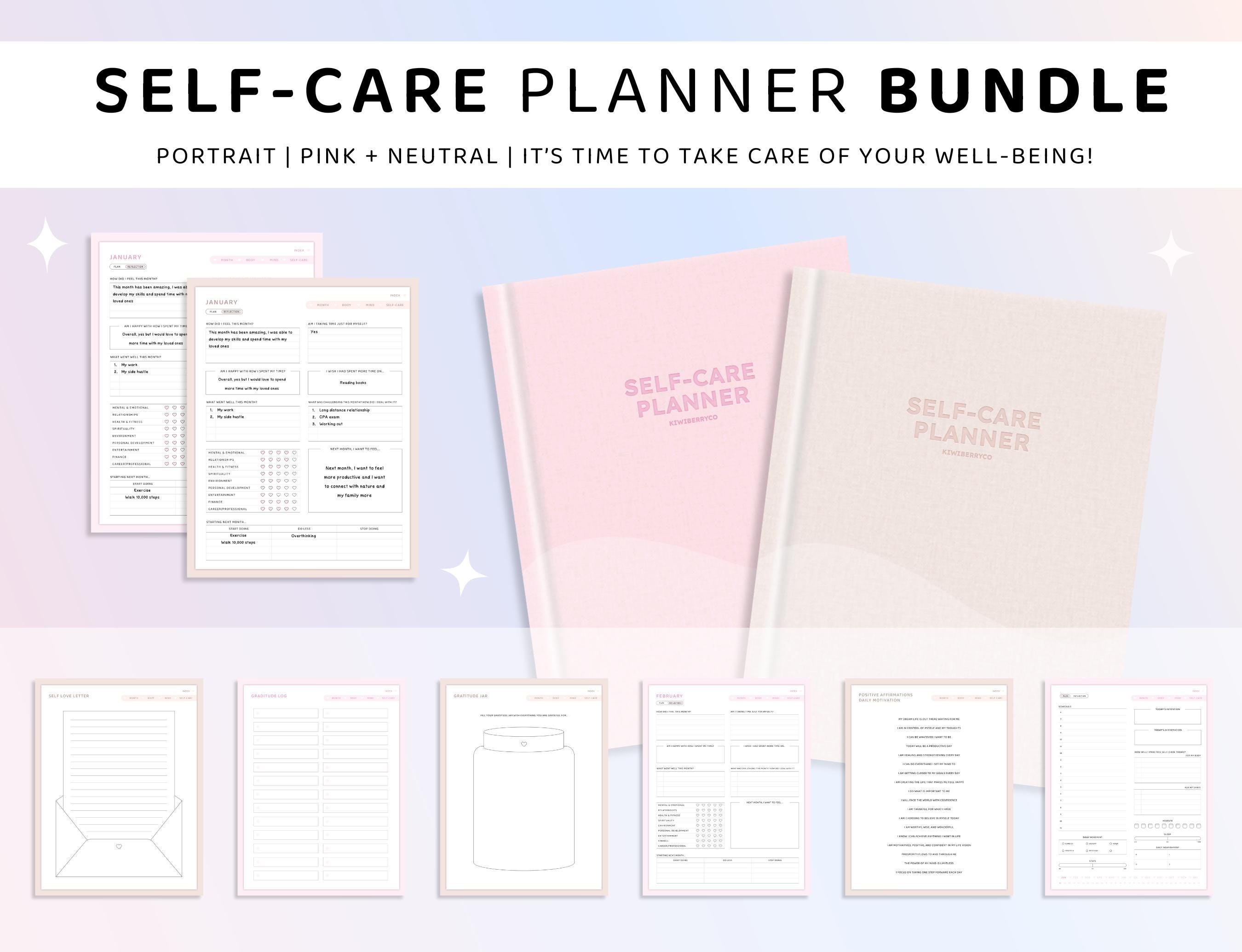 Self Care Planner Bundle, Digital Planner, Daily Planner, Self Love ...