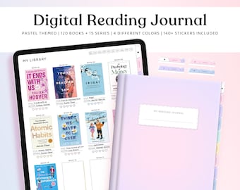 Journal de lecture numérique, critique de livres et suivi de bibliothèque, journal de lecture numérique, étagère numérique, planificateur de lecture, journal de lecture GoodNotes