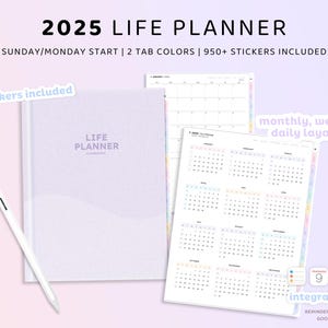 2025 Digital Planner Portrait, Pastel Digital Planner, Everyday Digital Stickers, GoodNotes Planner, Daily and Weekly Planner, iPad Planner