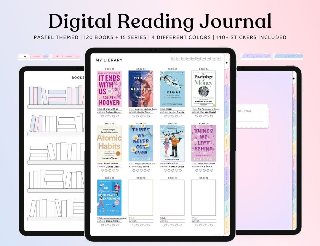 Digital Reading Journal, Book Review and Library Tracker, Digital ...