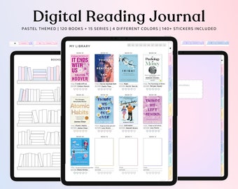 Digital Reading Journal, Book Review and Library Tracker, Digital Reading Log, Digital Bookshelf, Reading Planner, GoodNotes Reading Journal