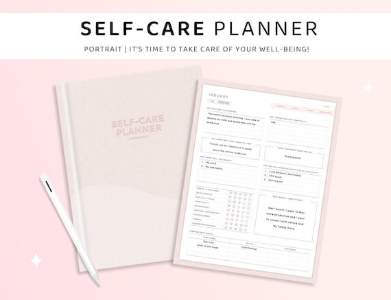 Neutral Self Care Planner, Digital Planner, Daily Planner, Self Love Planner, GoodNotes, iPad, Healing,Wellbeing Anxiety, Mindful, Gratitude