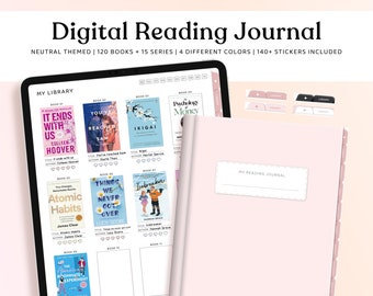 Digital Reading Journal, Book Review and Library Tracker, Digital Reading Log, Digital Bookshelf, Reading Planner, GoodNotes Reading Journal