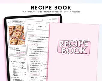Digital Recipe Book, Monthly and Weekly Meal Planner, Planner for Ipad, Recipe Planner, Recipe Book Template, Goodnotes, Notability, Sticker