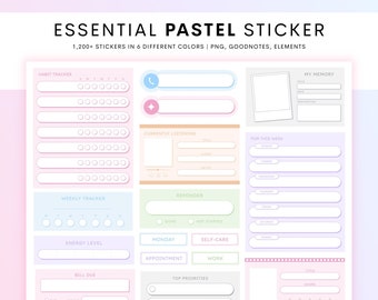 Essential Planner Widget and Words Stickers, Stickers for Planner, Cute ...