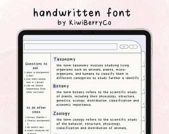 Kiwi Co Handwritten Font do robienia notatek i planowania cyfrowego, Cute Handwritten Font dla Goodnotes, Notability