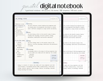 デジタル ノートブック、デジタル ハイパーリンク ノートブック、パステル デジタル ノートブック、ミニマリスト ノートブック、デジタル ノートブック スクール、タブ付きノートブック
