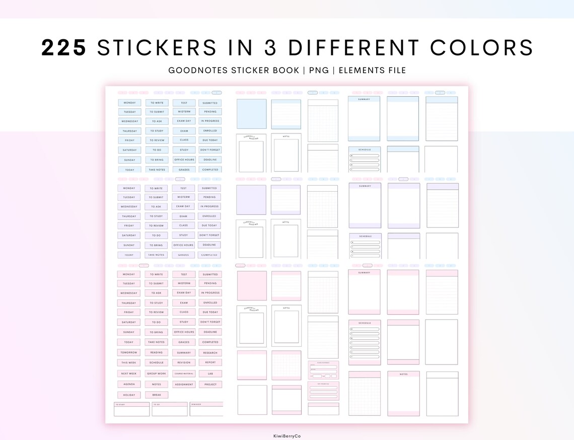 Pastel Cute Digital Notebook, Hyperlinked Notebook, Pastel Notebook ...