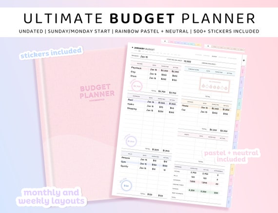 Digital Budget Planner, Digital Finance Planner, Finance Tracker, Monthly, Bi-Weekly Budget, GoodNotes Digital Planner, Income Tracker