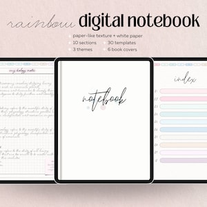 Digital Notebook Paper Texture Notebook Hyperlinked Student - Etsy