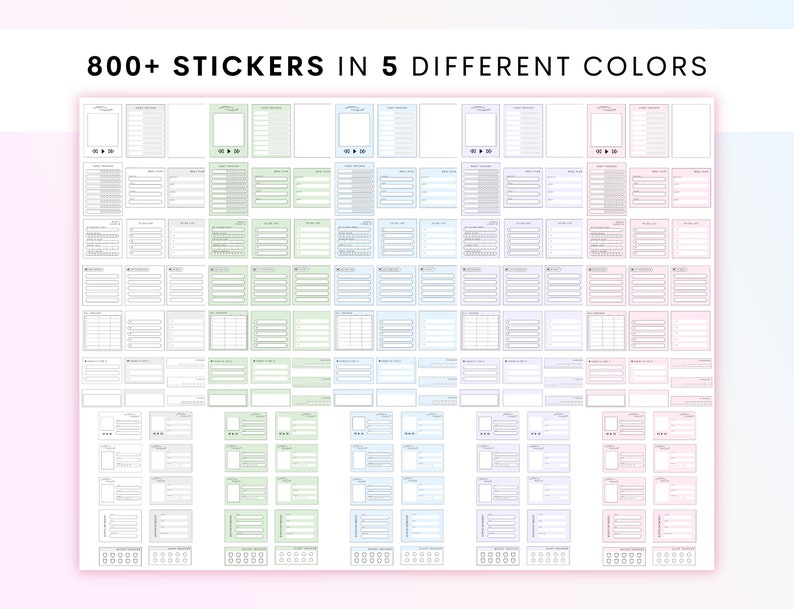 Essential Planner Widget and Words Stickers, Stickers for Planner, Cute ...