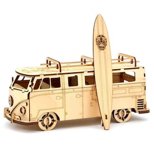 Camper model car 3mm, 3D Puzzle File Pdf,  Ai, Cdr, DIY 3D Puzzle, Wood Decor, Model Kit, Puzzle For Adults