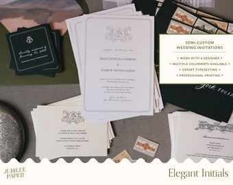 Elegant Initials | Jubilee Paper Semi-Custom Wedding Invitations