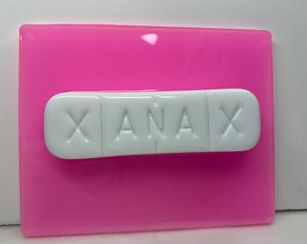 3D Pink Pill Pop Art: Handmade Resin Tablet Wall Hanging