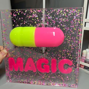 Pill Pop ART Happy Magic Chill Pill Capsule, 3D Pop Art wall art, Candy Art, Wall Hanging