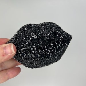 Portagioie con labbra scintillanti nere, decorazione per scrivania e ufficio, DISCO pop ART