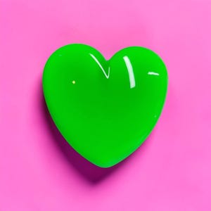 Neon Green Resin Heart Wall Art – Electric Green Pop Art Heart, Glossy Dopamine Decor