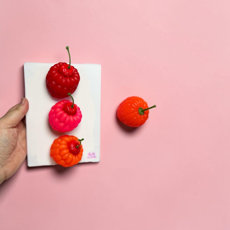 Cherry Wall Art • 3D Resin Cherry Decor • Pop Art Kitchen Wall Decor • Pink Fruit Wall Art • Cute Kitchen Decor • Small Wall Hanging 8x6 image 14