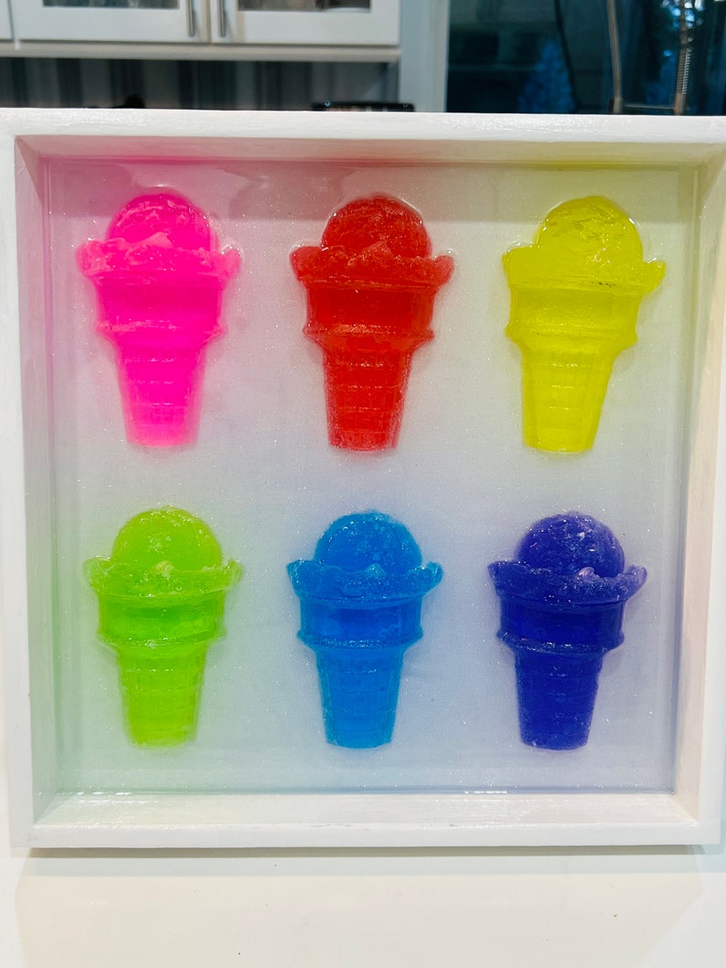 Large Ice Cream Wall Art Rainbow Icecream 3D Pop Art Resin Etsy Australia