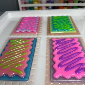 3D Pop Art Toaster Pastry Wall Hanging: Handmade Candy Art, Fun Bold Food Frosting Wall Decor OOAK Handmade image 8
