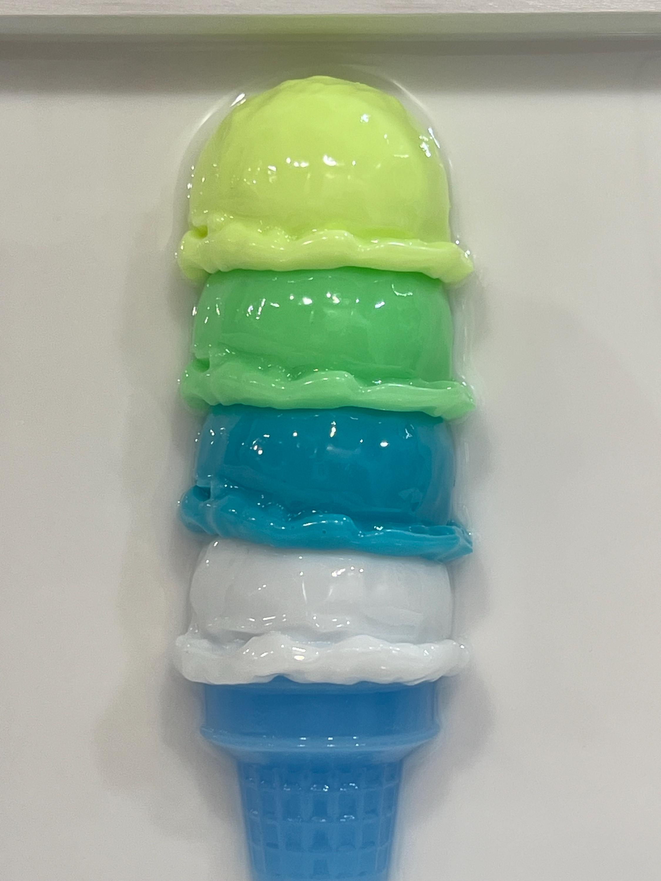 3Dアイスクリーム樹脂ウォールアート：レインボーキャンディポップ