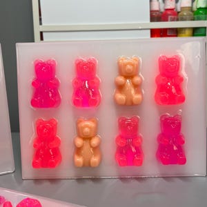 Large Pink Resin Gummy Bears, 3D Pop Art wall art, Nursery Room Decor, Candy Art, Wall Hanging