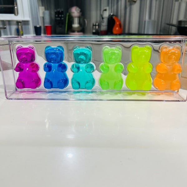 Translucent Extra Large Gummy Bear pop art rainbow colors 3D, faux food, resin art, Valentine’s Day Candy