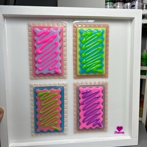 3D Pop Art Toaster Pastry Wall Hanging: Handmade Candy Art, Fun Bold Food Frosting Wall Decor OOAK Handmade image 4