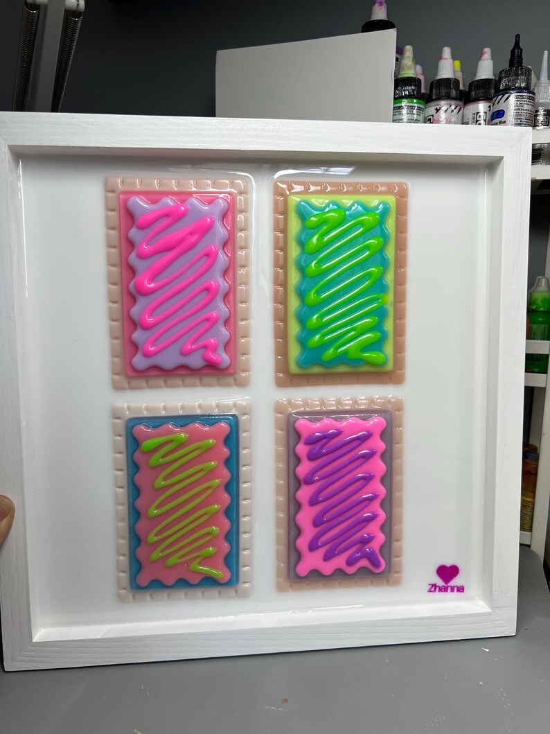 3D Pop Art Toaster Pastry Wall Hanging: Handmade Candy Art, Fun Bold Food Frosting Wall Decor OOAK Handmade image 4