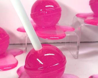 Smeltlolly extra groot pop-art decor roze glitter glitter, harssculptuur, snoepkunst